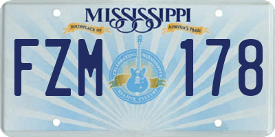 MS license plate FZM178