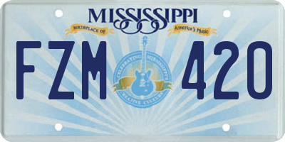MS license plate FZM420
