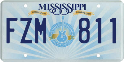 MS license plate FZM811