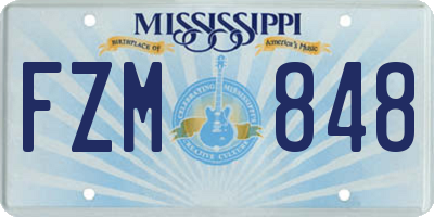 MS license plate FZM848