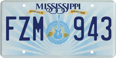 MS license plate FZM943