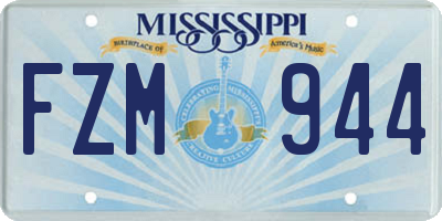 MS license plate FZM944