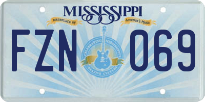 MS license plate FZN069