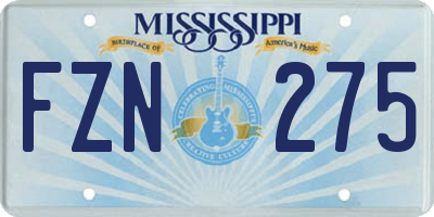 MS license plate FZN275
