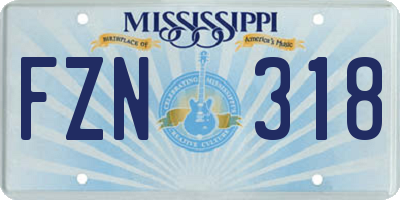 MS license plate FZN318