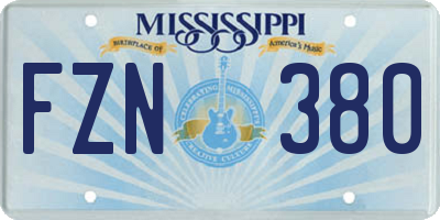 MS license plate FZN380