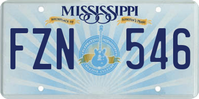 MS license plate FZN546