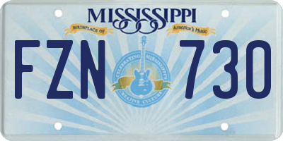 MS license plate FZN730