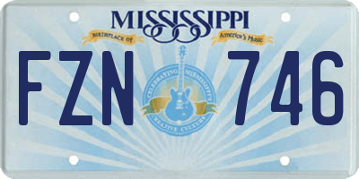 MS license plate FZN746