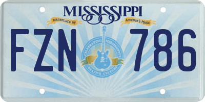 MS license plate FZN786
