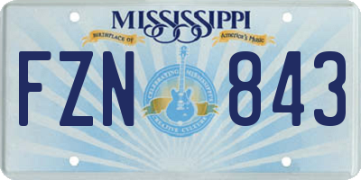 MS license plate FZN843