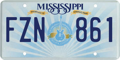 MS license plate FZN861