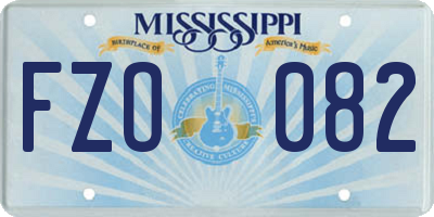 MS license plate FZO082