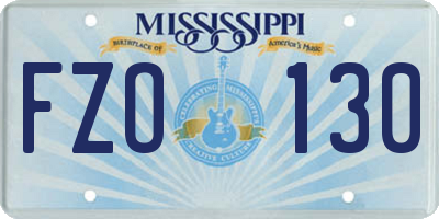 MS license plate FZO130