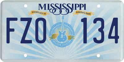 MS license plate FZO134