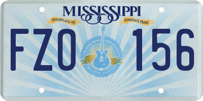 MS license plate FZO156