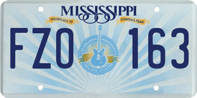 MS license plate FZO163