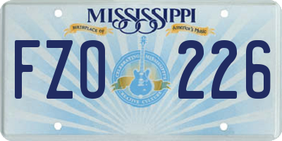 MS license plate FZO226