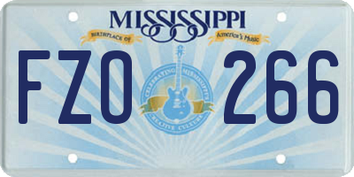 MS license plate FZO266