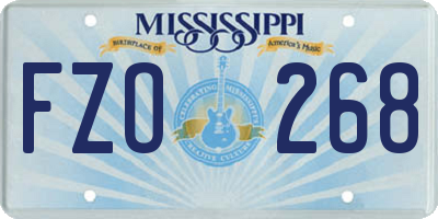 MS license plate FZO268