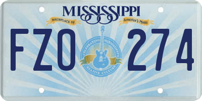 MS license plate FZO274