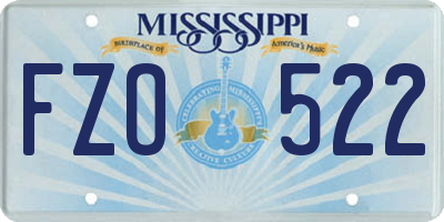 MS license plate FZO522