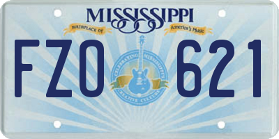 MS license plate FZO621