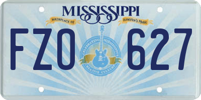 MS license plate FZO627