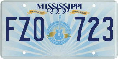 MS license plate FZO723