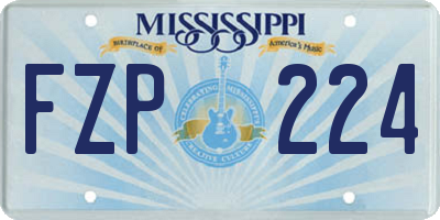 MS license plate FZP224