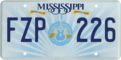 MS license plate FZP226