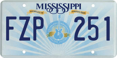 MS license plate FZP251