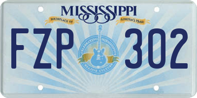 MS license plate FZP302