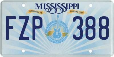 MS license plate FZP388
