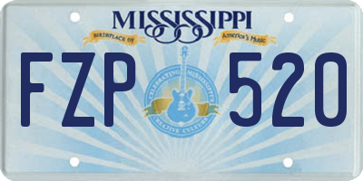 MS license plate FZP520