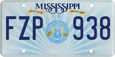 MS license plate FZP938