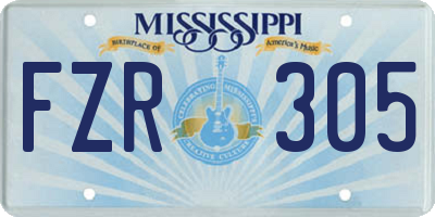 MS license plate FZR305