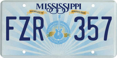 MS license plate FZR357