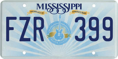 MS license plate FZR399