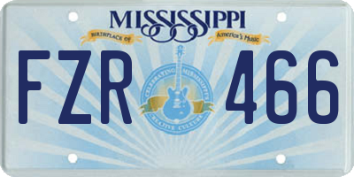 MS license plate FZR466