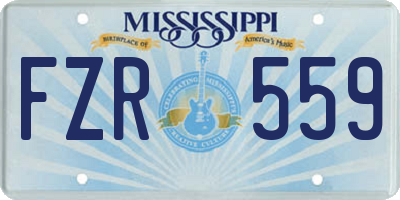 MS license plate FZR559