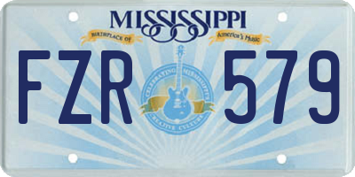 MS license plate FZR579