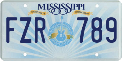 MS license plate FZR789
