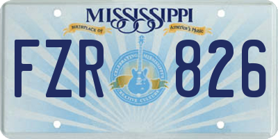 MS license plate FZR826