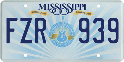 MS license plate FZR939