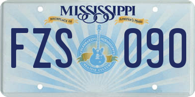 MS license plate FZS090