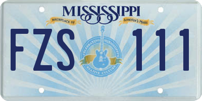 MS license plate FZS111