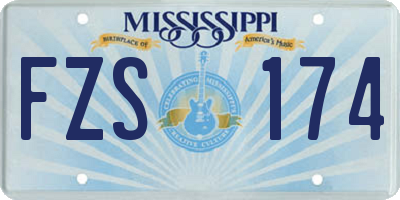 MS license plate FZS174