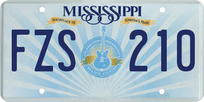 MS license plate FZS210