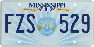 MS license plate FZS529